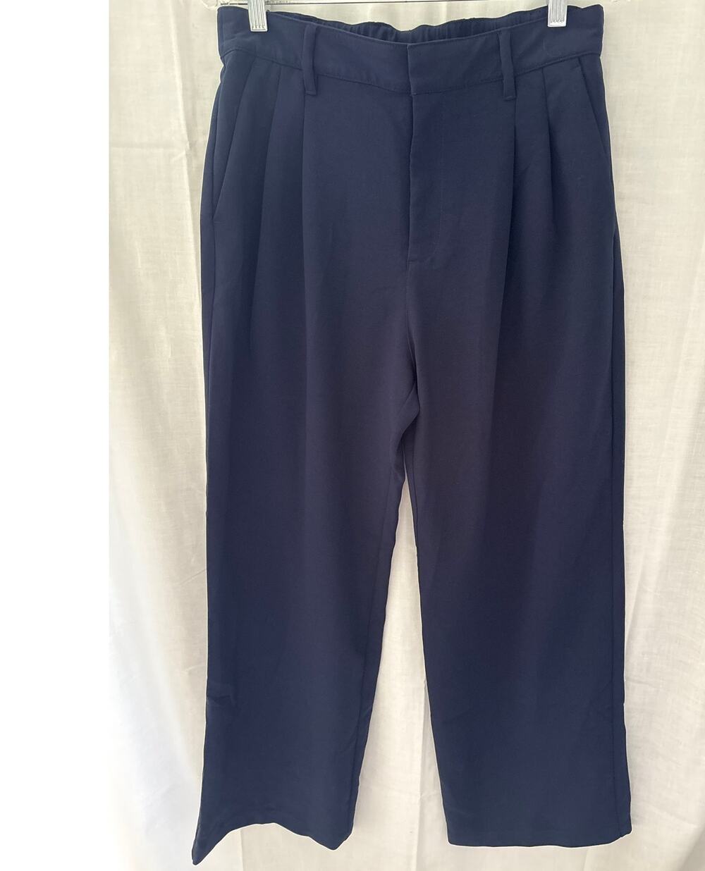 GAP Easy Trouser Women’s Size 8 Navy Blue Wide Leg Pleated Dress Pants Workwear